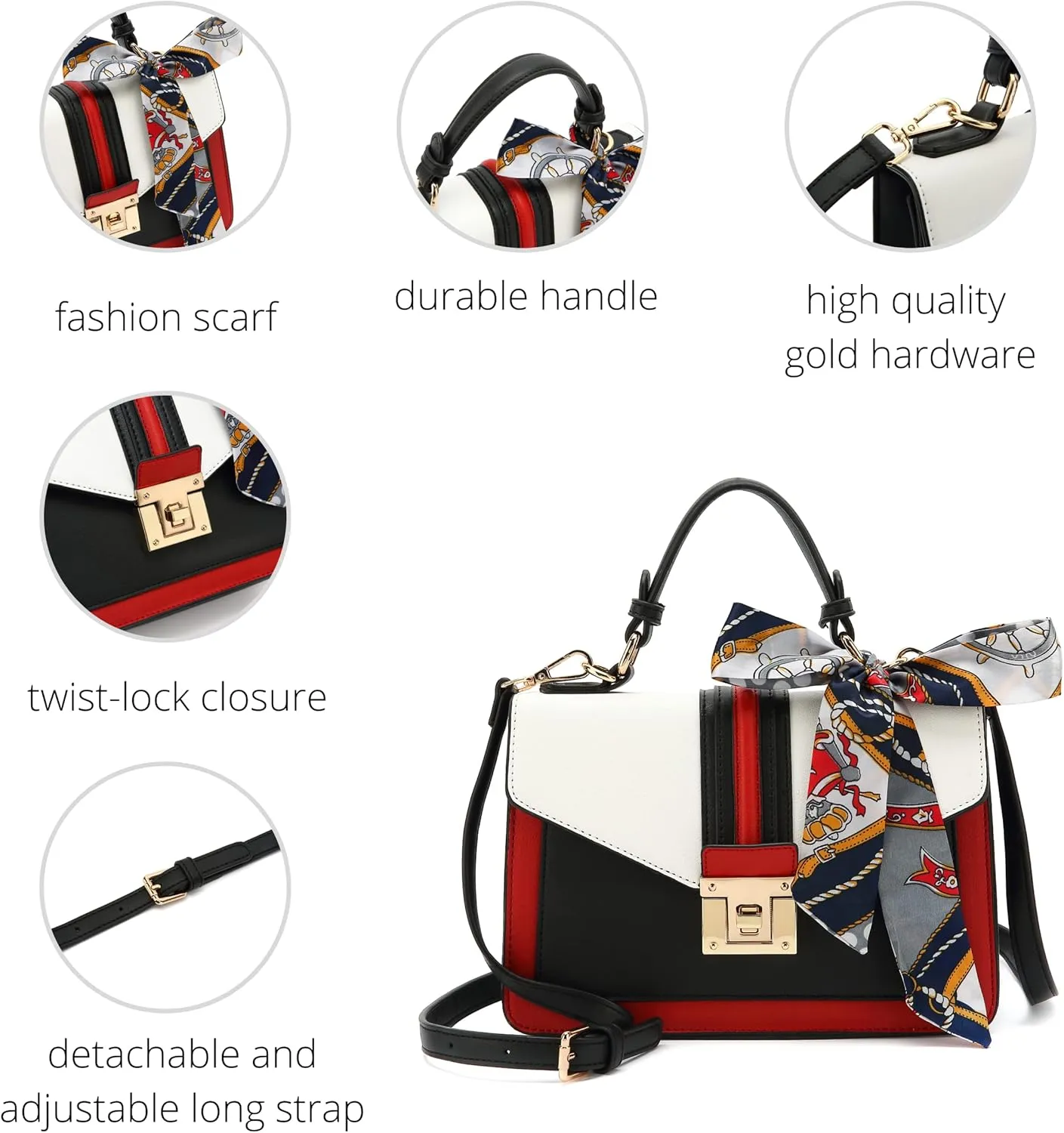 Scarleton Women's White Satchel Handbag H2065