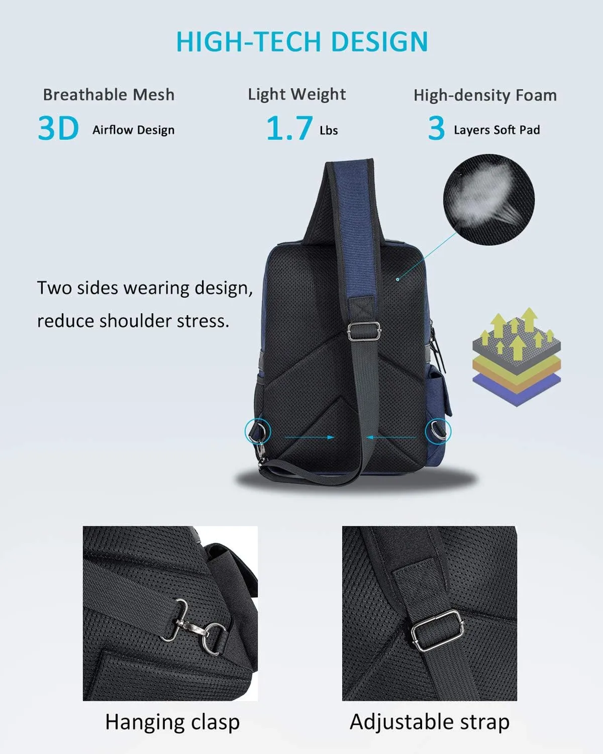 Schkleier Messenger Bag for Men Canvas Sling Bag Crossbody Backpack Laptop Shoulder Bag Hiking Daypacks Casual Tactical