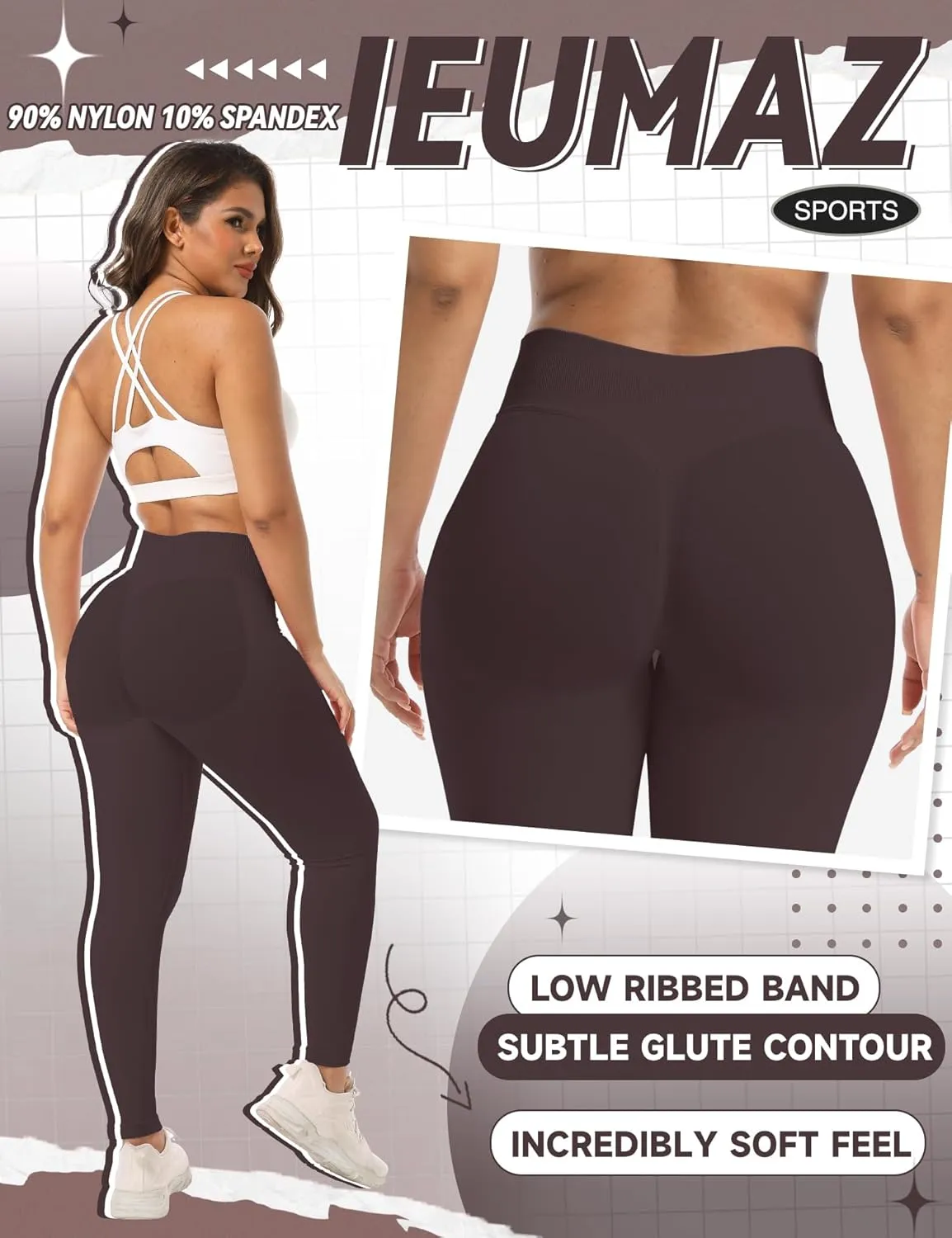 Scrunch Butt Lifting Leggings for Women Impact Gym Seamless Workout Leggings Mid Low Waist Tummy Control Yoga Pants