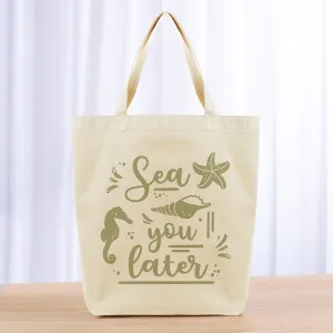 Sea You Later Tote Bag - khaki