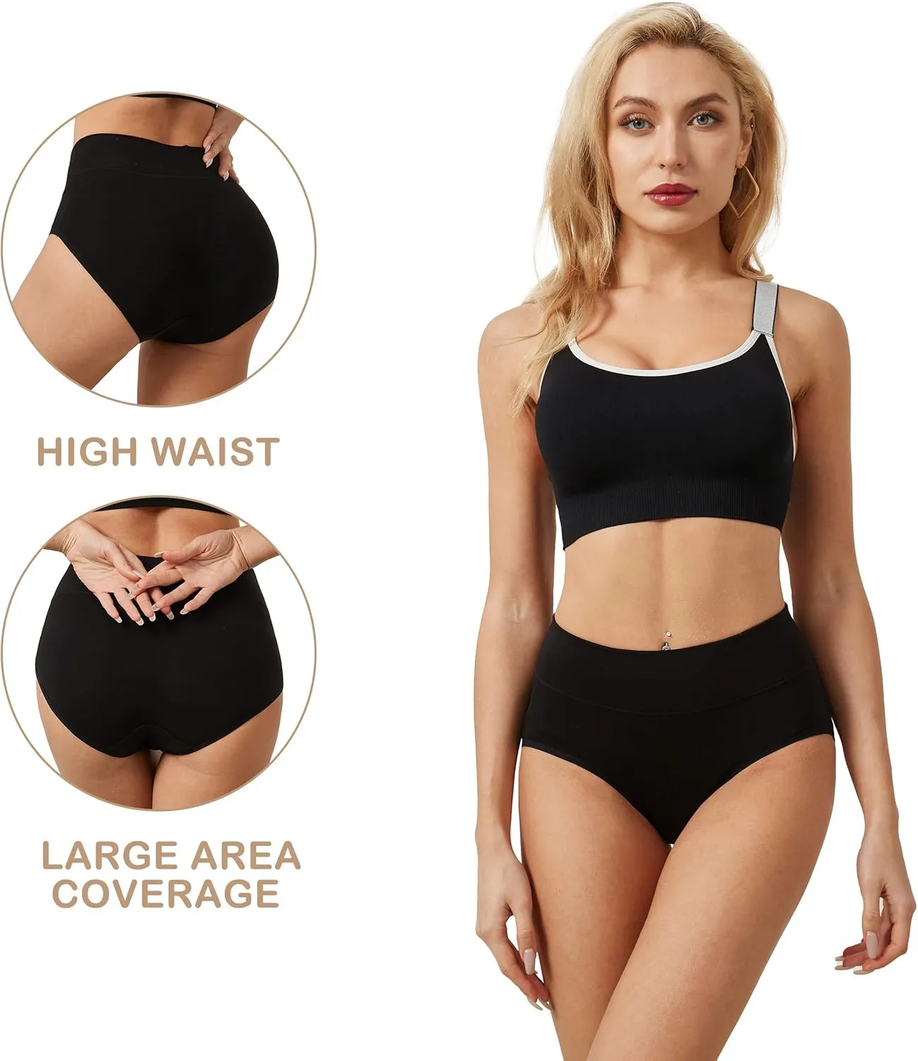 SERISIMPLE Viscose Bamboo Women Luxury Underwear Silky Comfy Ultra Soft Briefs Stretch High&Mid Waist Panties 4 pack