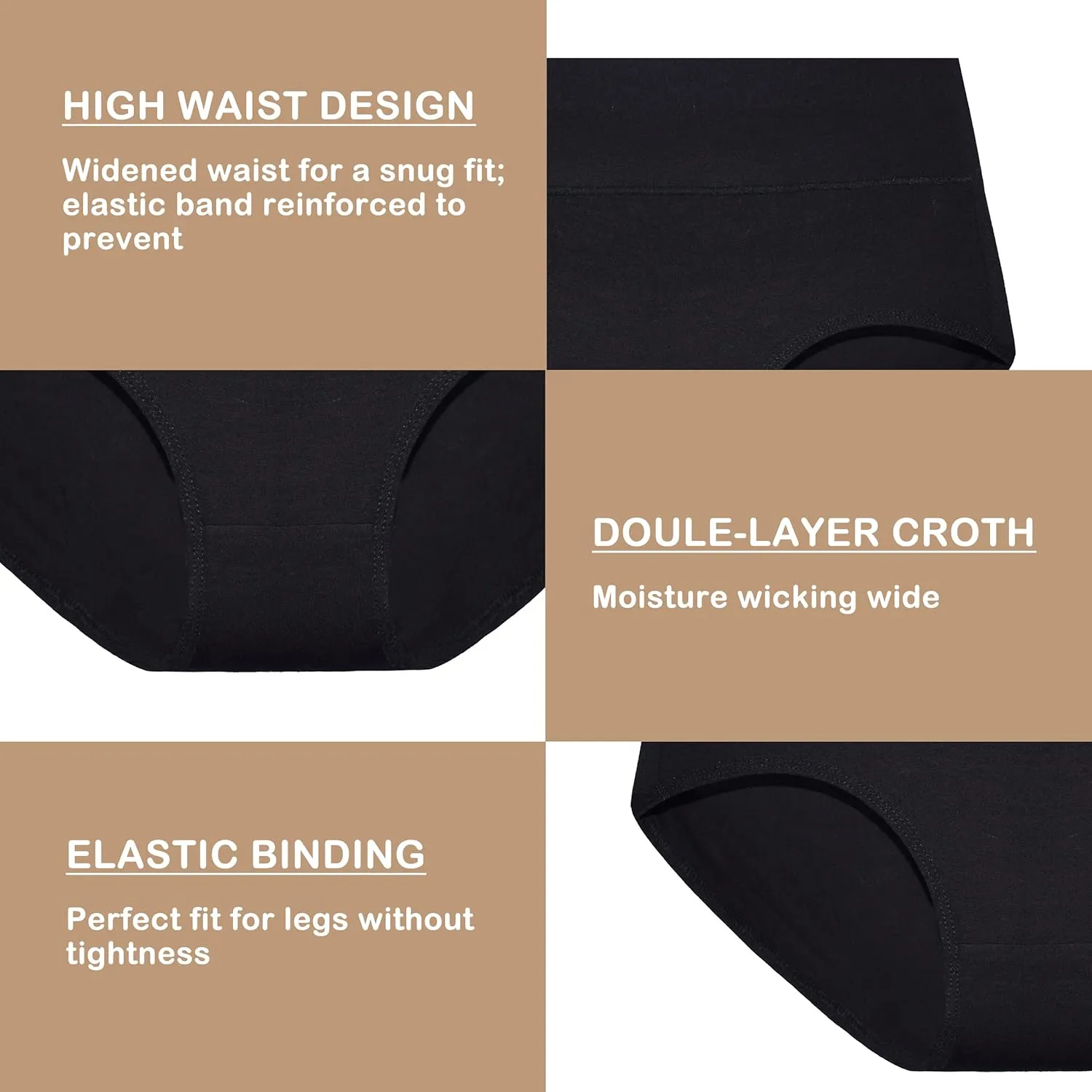 SERISIMPLE Viscose Bamboo Women Luxury Underwear Silky Comfy Ultra Soft Briefs Stretch High&Mid Waist Panties 4 pack