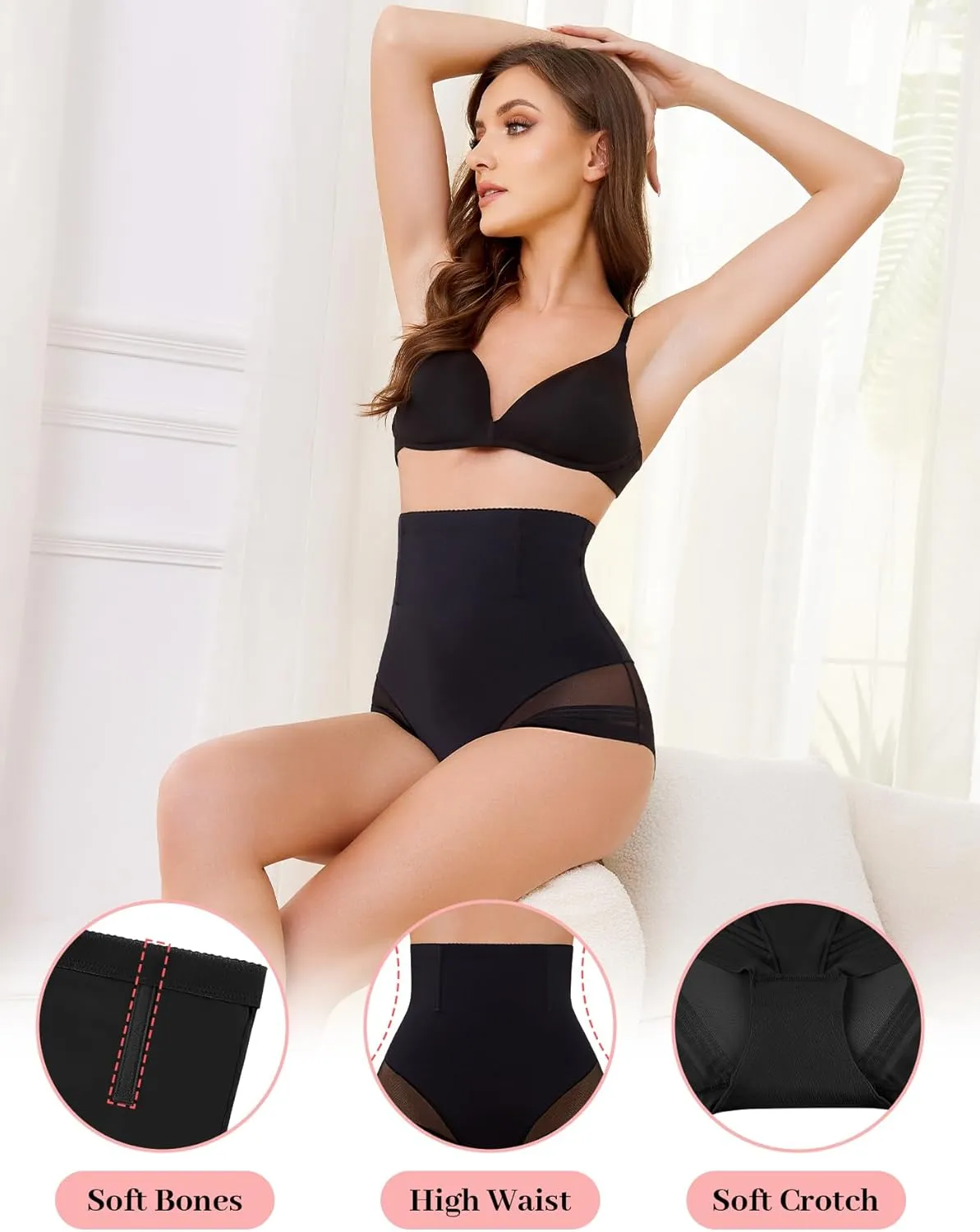 Shapewear Tummy Control Underwear - High Waisted Cincher Girdle Panty Butt Lifting Panties Seamless BodyShaper