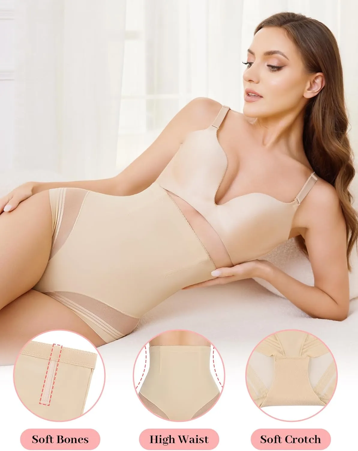 Shapewear Tummy Control Underwear - High Waisted Cincher Girdle Panty Butt Lifting Panties Seamless BodyShaper