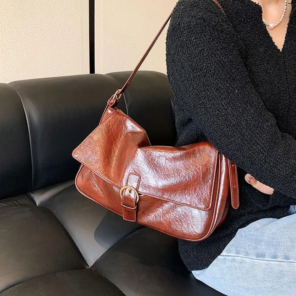 Shoulder Bag Purse Crossbody Bag Satchel for Women Handbag Faux Leather Flap Bags Vintage Fashion Bags Wristlets