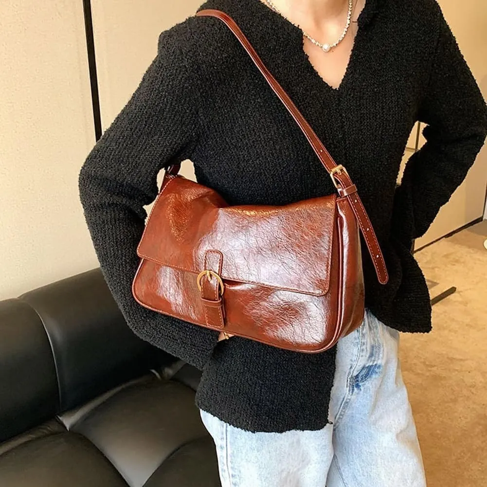 Shoulder Bag Purse Crossbody Bag Satchel for Women Handbag Faux Leather Flap Bags Vintage Fashion Bags Wristlets