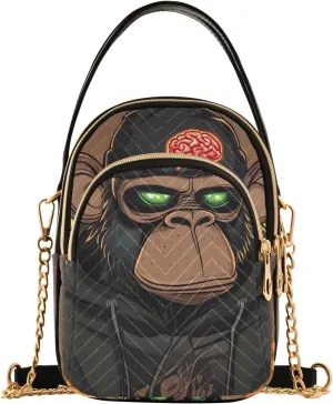Shoulder Handbag Monkey Angry Print Crossbody Purse for Women Stylish Ladies Shoulder Bag Top Handle Satchel