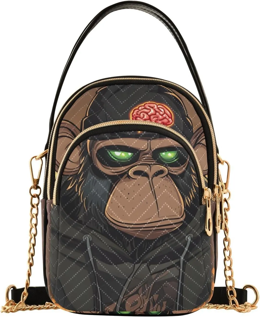 Shoulder Handbag Monkey Angry Print Crossbody Purse for Women Stylish Ladies Shoulder Bag Top Handle Satchel
