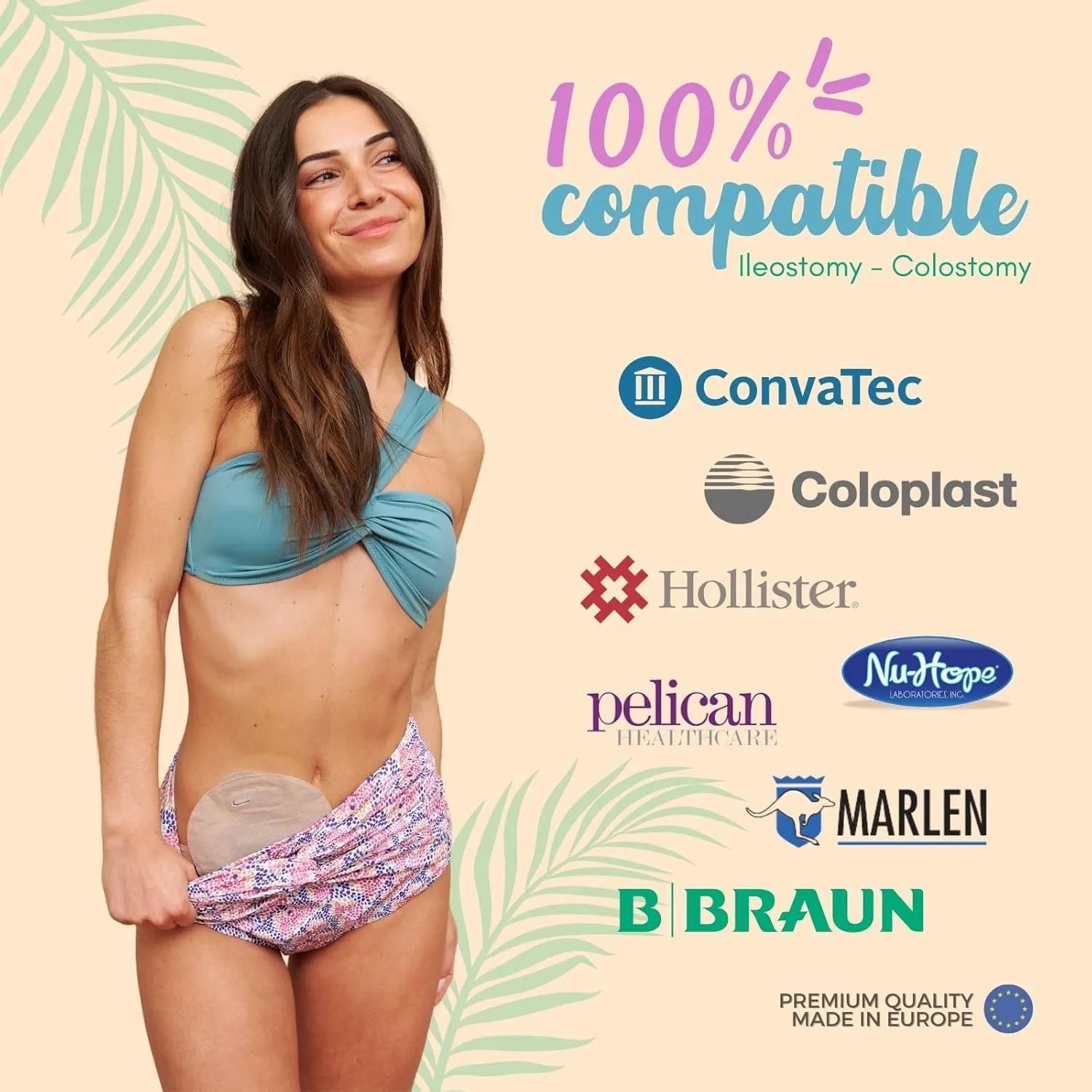 SIIL Ostomy Bag Covers for Women (Bottom Only) Ostomy Swimwear Colostomy & Ileostomy Bag Covers for Swimming (Made in Europe)