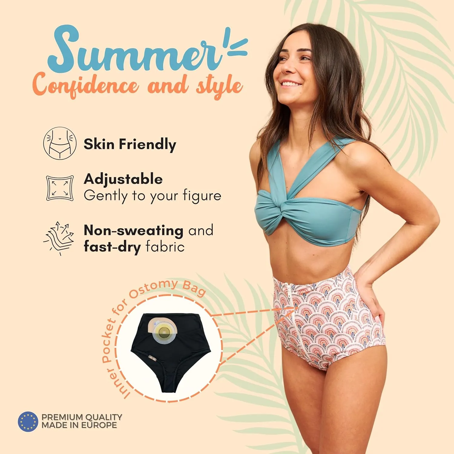 SIIL Ostomy Bag Covers for Women (Bottom Only) Ostomy Swimwear Colostomy & Ileostomy Bag Covers for Swimming (Made in Europe)