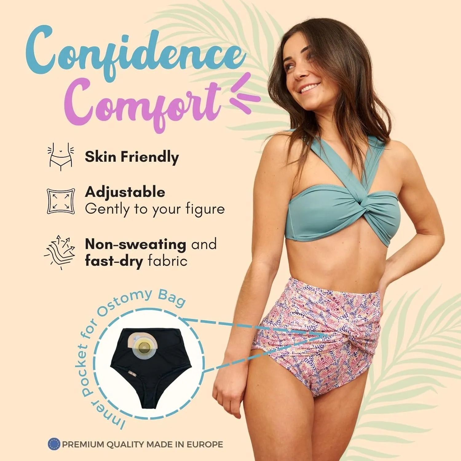 SIIL Ostomy Bag Covers for Women (Bottom Only) Ostomy Swimwear Colostomy & Ileostomy Bag Covers for Swimming (Made in Europe)