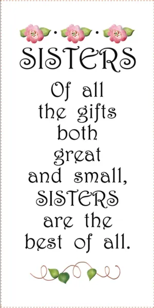 Sisters Of All The Gifts 6x12 inch Mini Fabric Art Panel