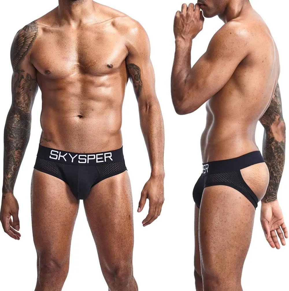 SKYSPER Men's Jockstrap Breathable Mesh 2pcs 3pcs 4pcs Jock Strap Male Underwear, Athletic Supporters for Men