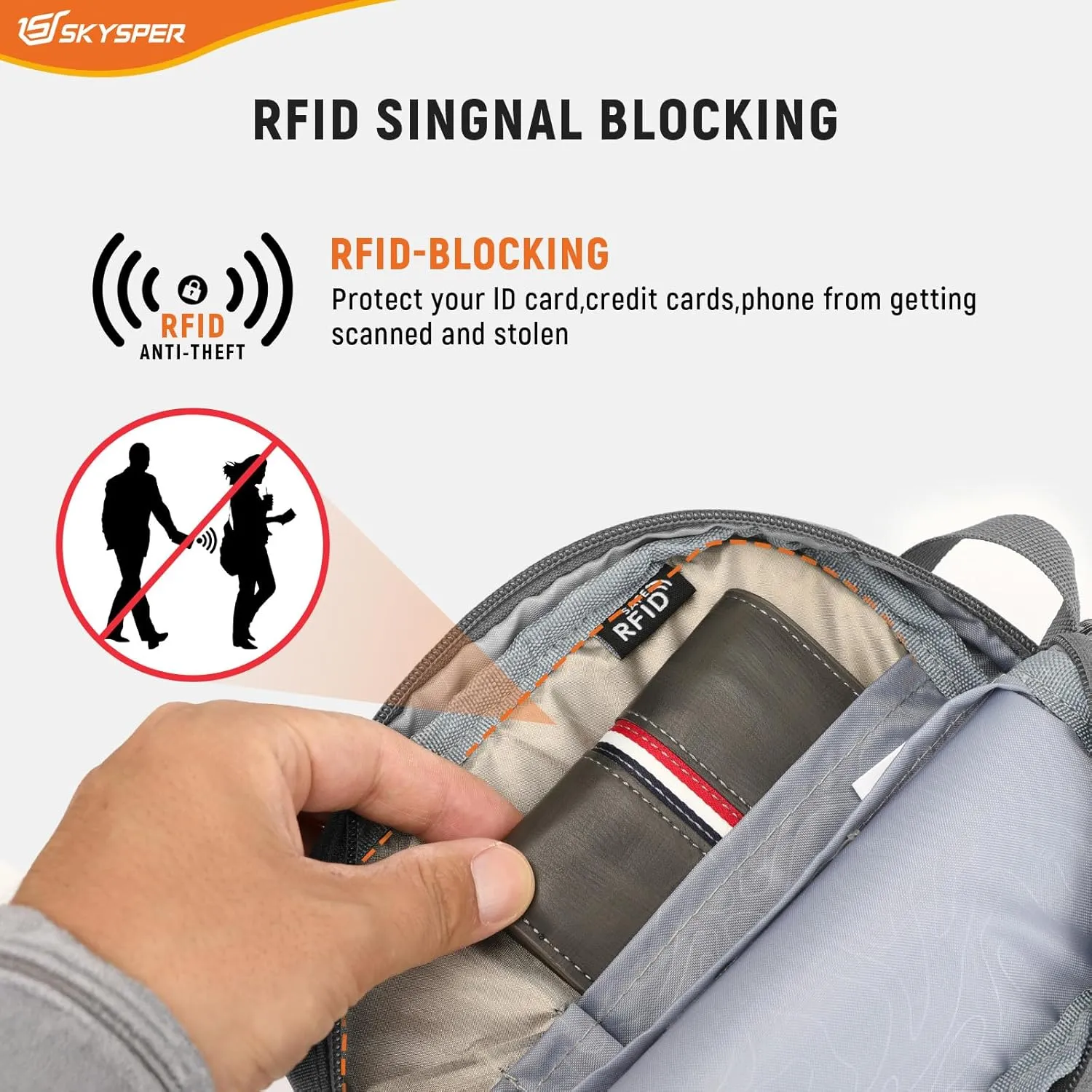 SKYSPER Messenger Bag for Men Women, Anti Theft Crossbody Bag Travel Purse Small Shoulder bag for Work Business Sports