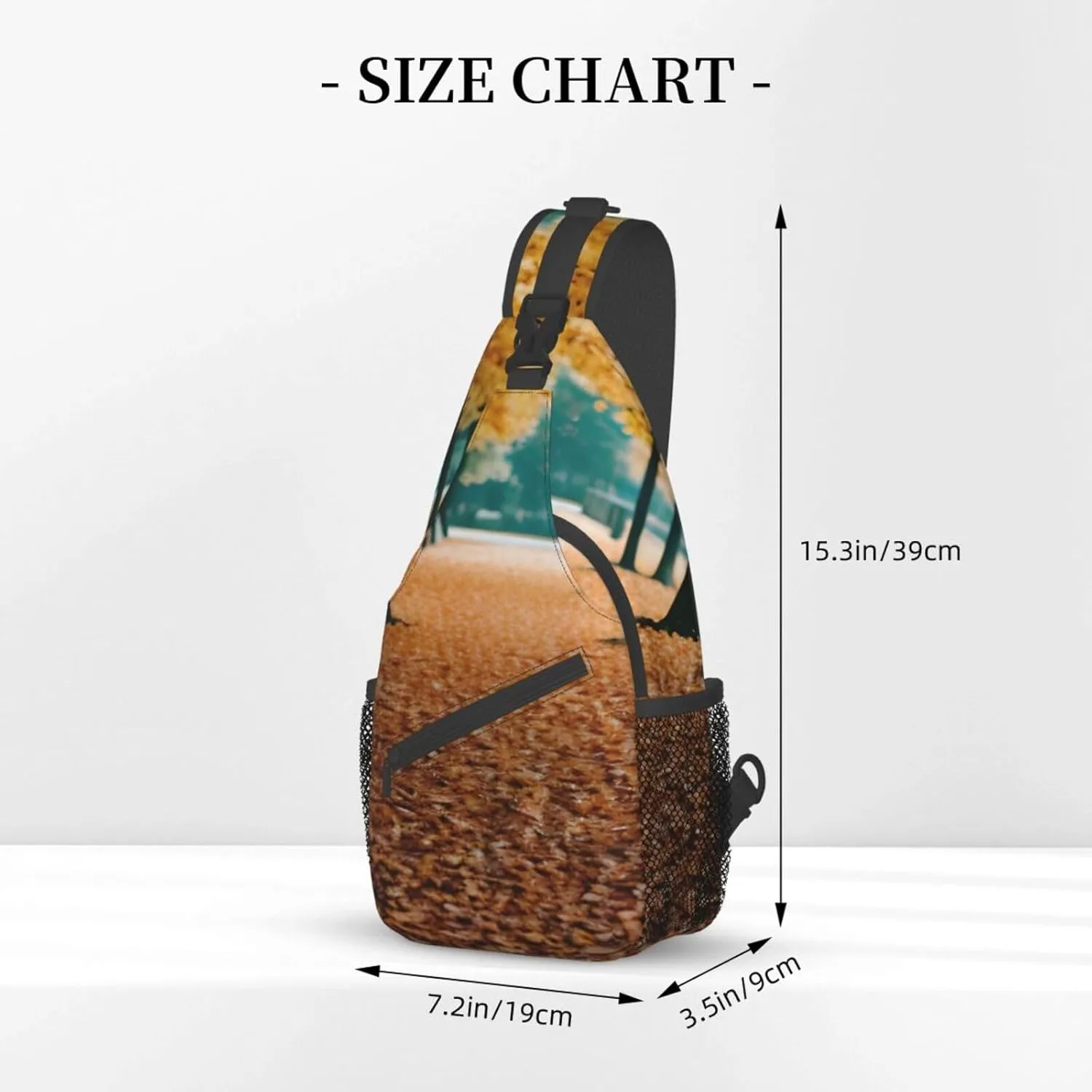 Sling Backpack,Men Cross Chest Bag Diagonally,Durable Adjustable Outdoor Cycling Travel Bag,Hello Autumn Print