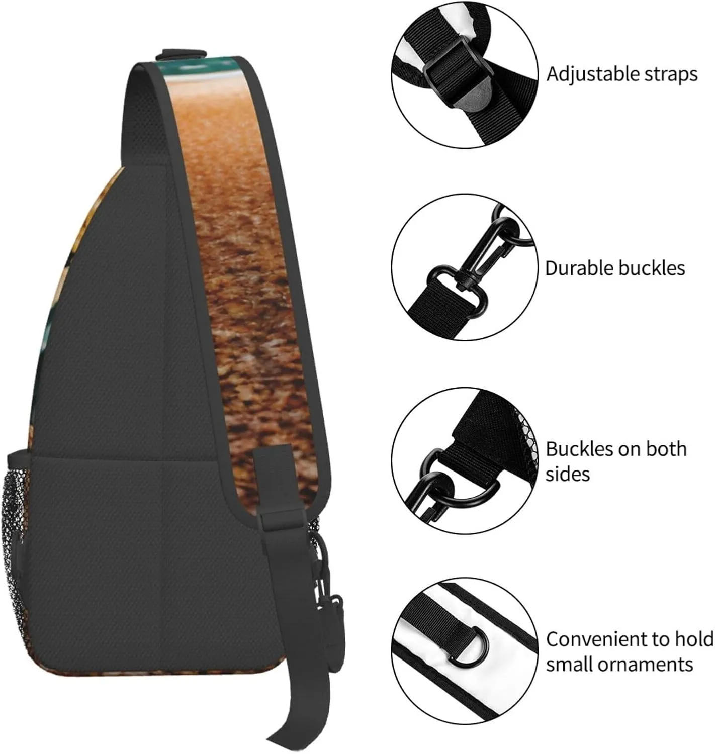 Sling Backpack,Men Cross Chest Bag Diagonally,Durable Adjustable Outdoor Cycling Travel Bag,Hello Autumn Print