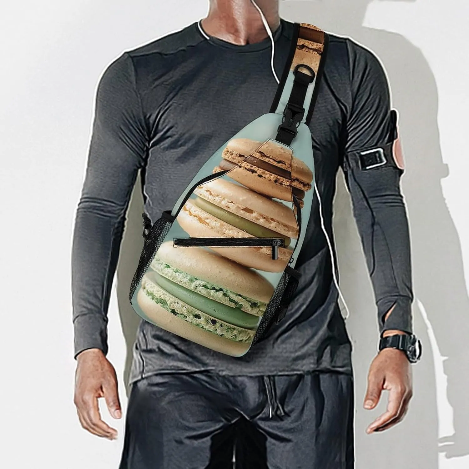 Sling Bag Crossbody Shoulder Bag Cross Chest Bag A Bunch of Macarons Sling Backpack Travel Hiking Daypack
