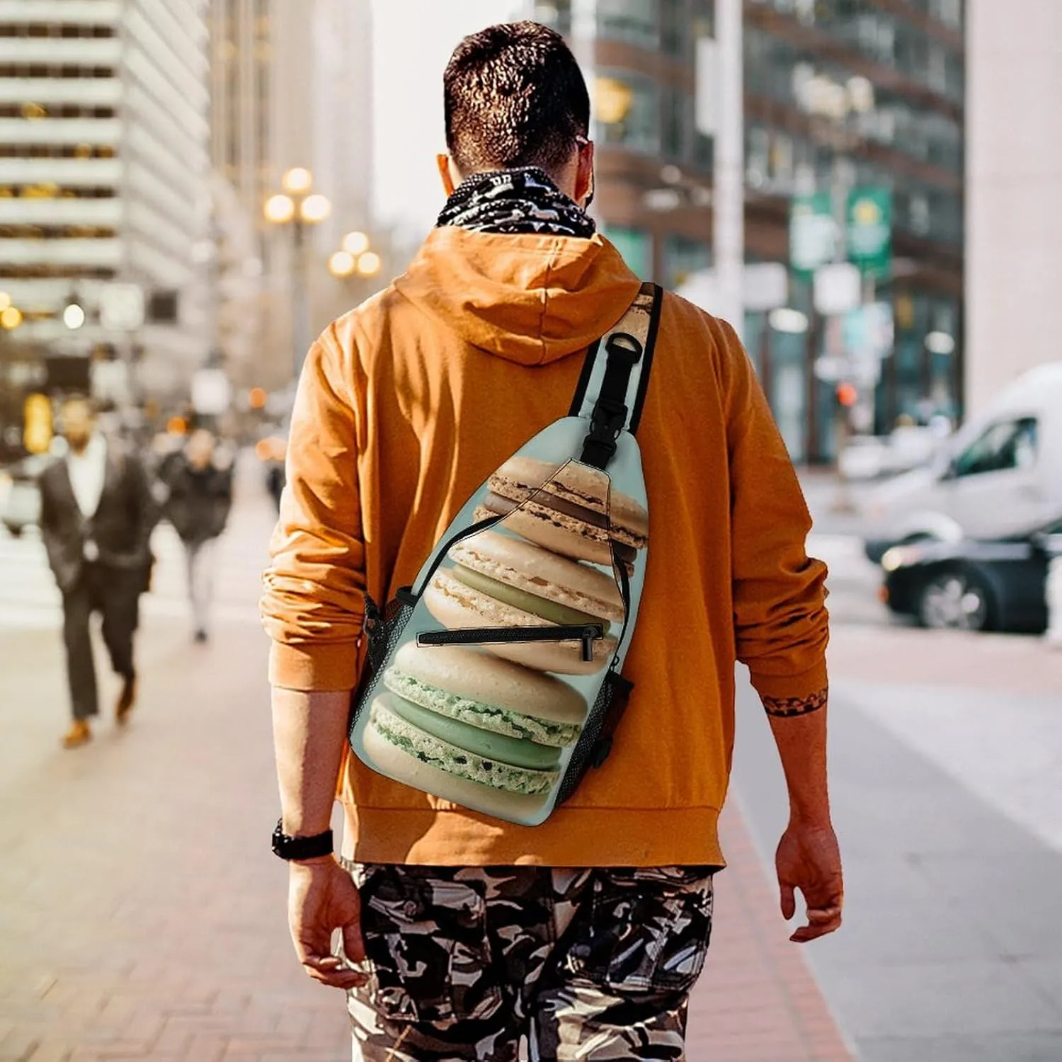 Sling Bag Crossbody Shoulder Bag Cross Chest Bag A Bunch of Macarons Sling Backpack Travel Hiking Daypack
