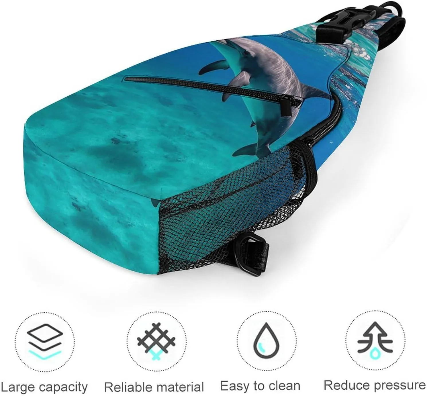 Sling Bag Crossbody Shoulder Bag Cross Chest Bag Marine Dolphin Sling Backpack Travel Hiking Daypack