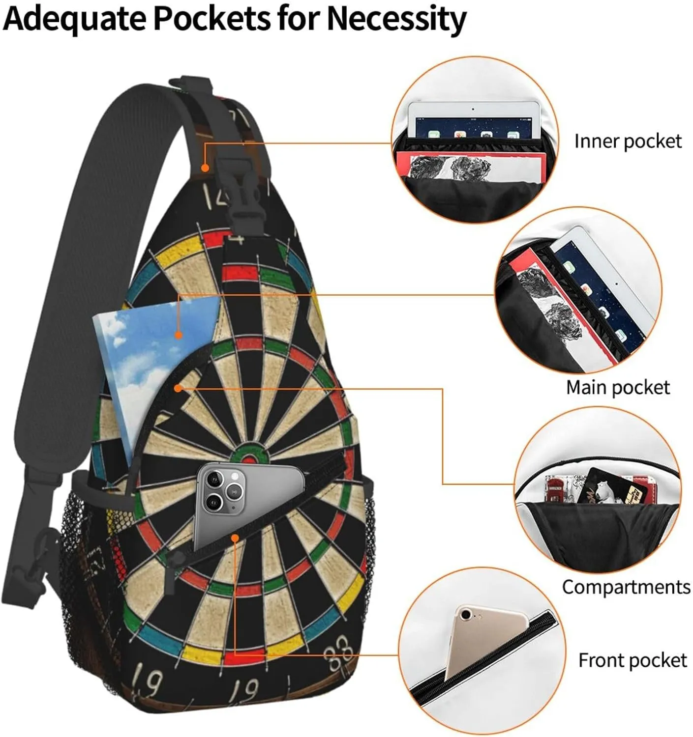Sling Bag for Women Men Crossbody Bag Small Sling Backpack Koala and Butterfly Chest Bag Hiking Daypack