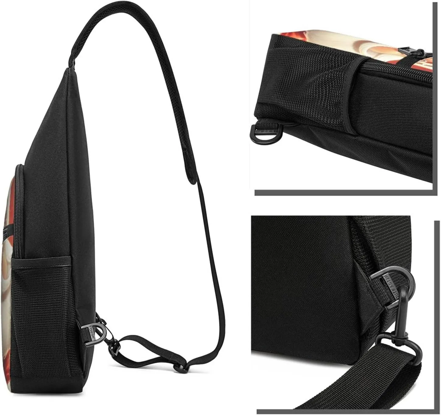 Sling bag for Women Men Trendy Sling Bakpack Casual Chest Bag Santa Claus Wearing Glasses Fanny Pack for Travel Hiking