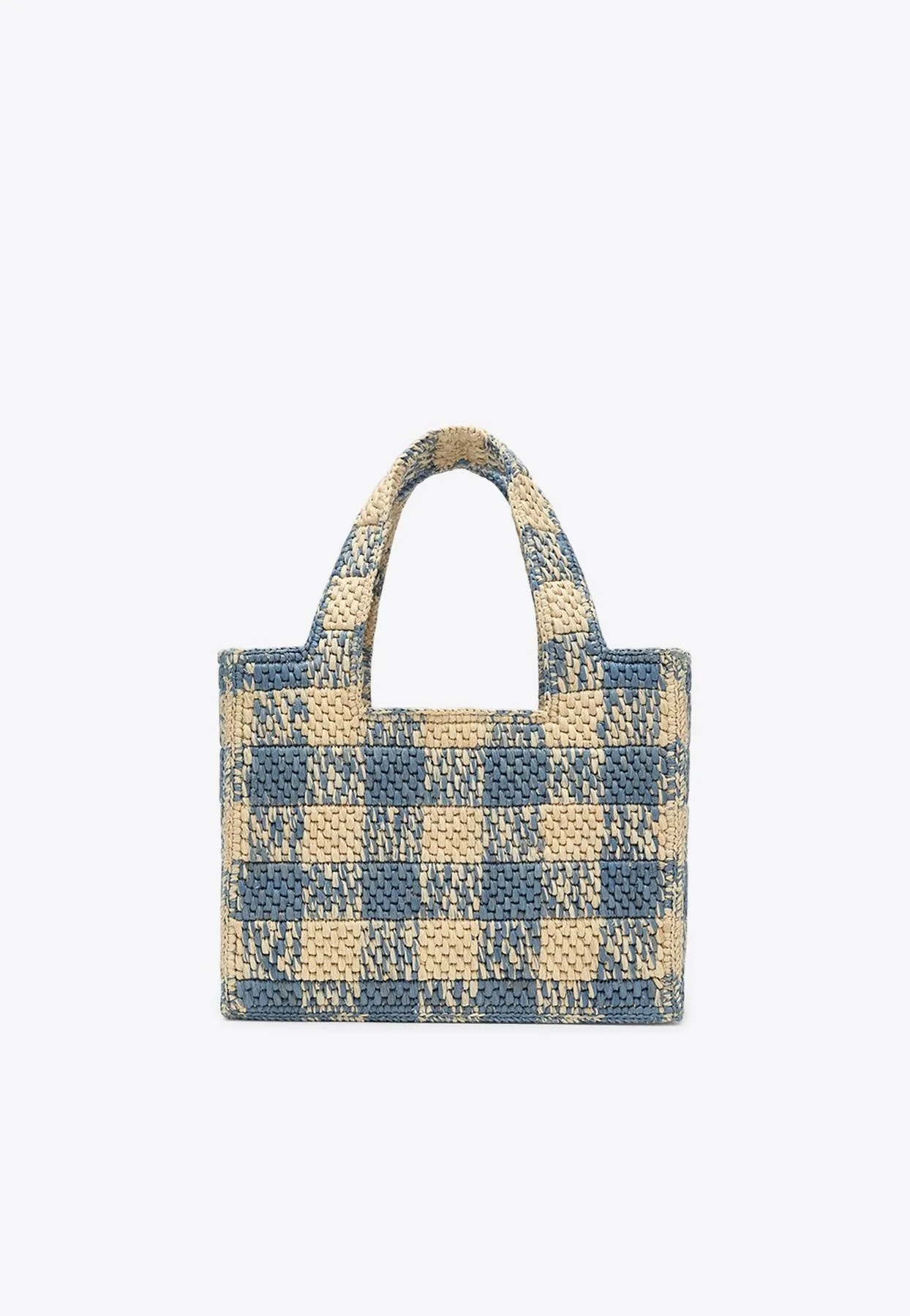 Small Font Woven-Raffia Tote Bag