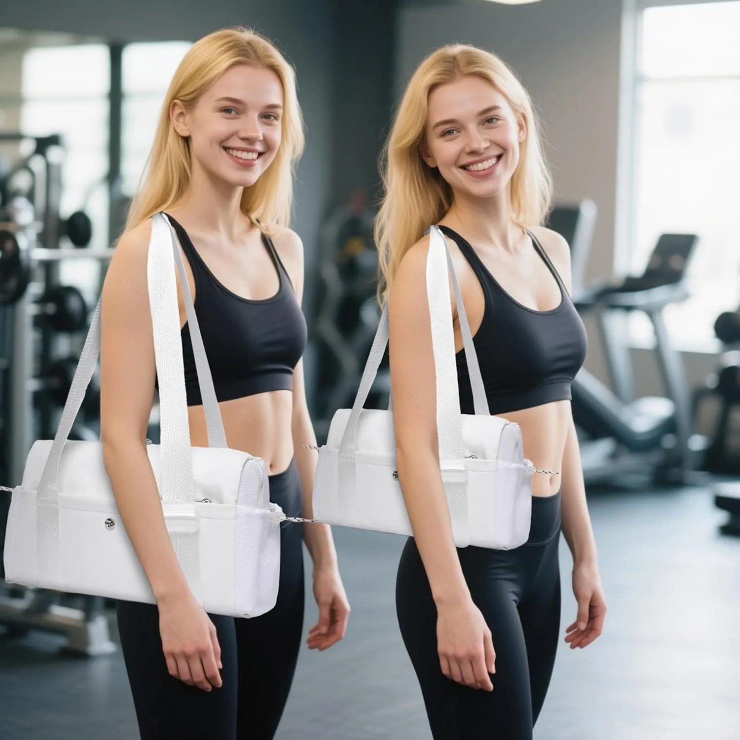 Small Gym Bag For Women Mini Gym Duffle Bag with Wet Compartment Waterproof Sports（Khaki Small）