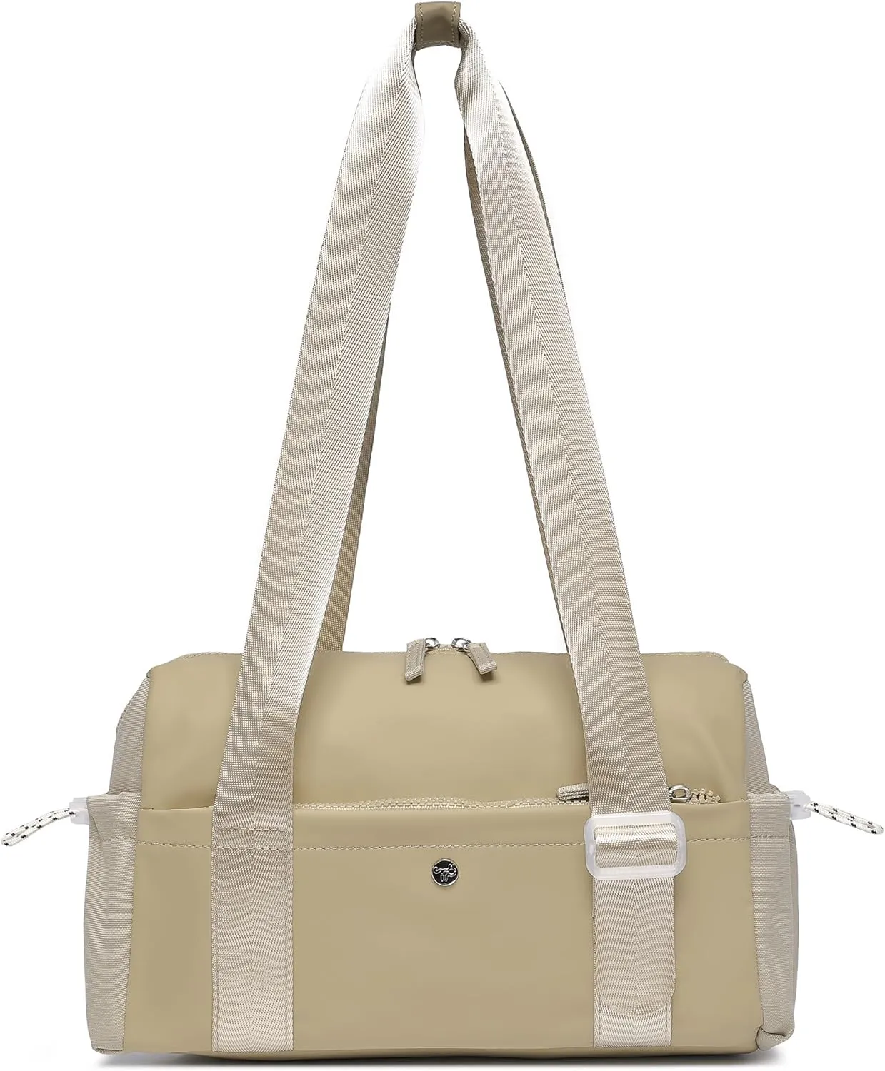 Small Gym Bag For Women Mini Gym Duffle Bag with Wet Compartment Waterproof Sports（Khaki Small）