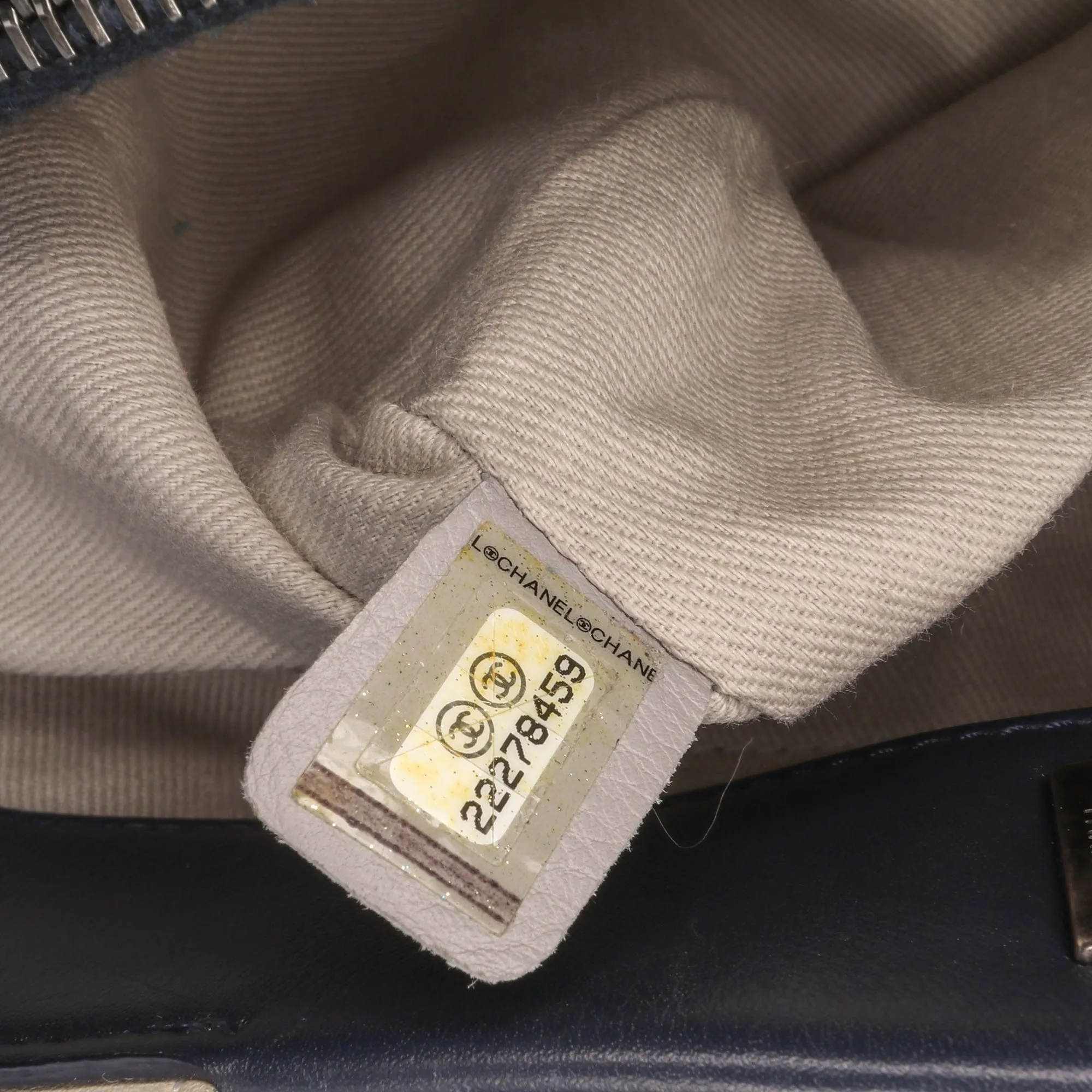 Small Quilted Calfskin and Tweed Top Handle Tote
