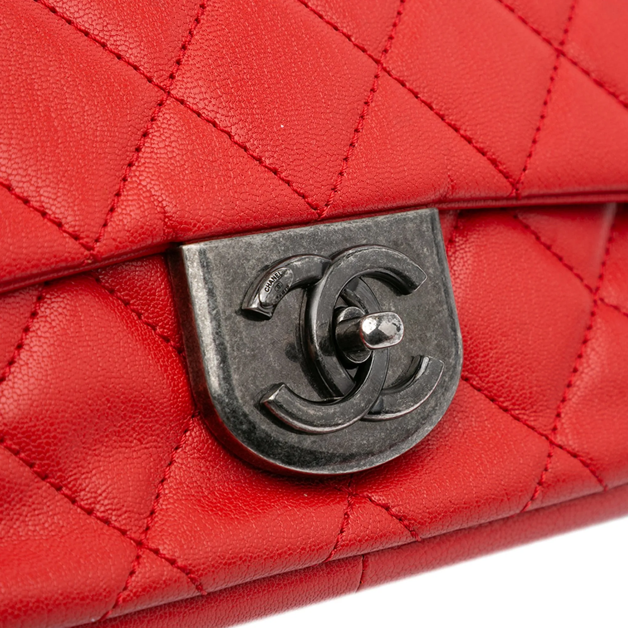 Small Quilted Goatskin Double Carry Waist Chain Flap