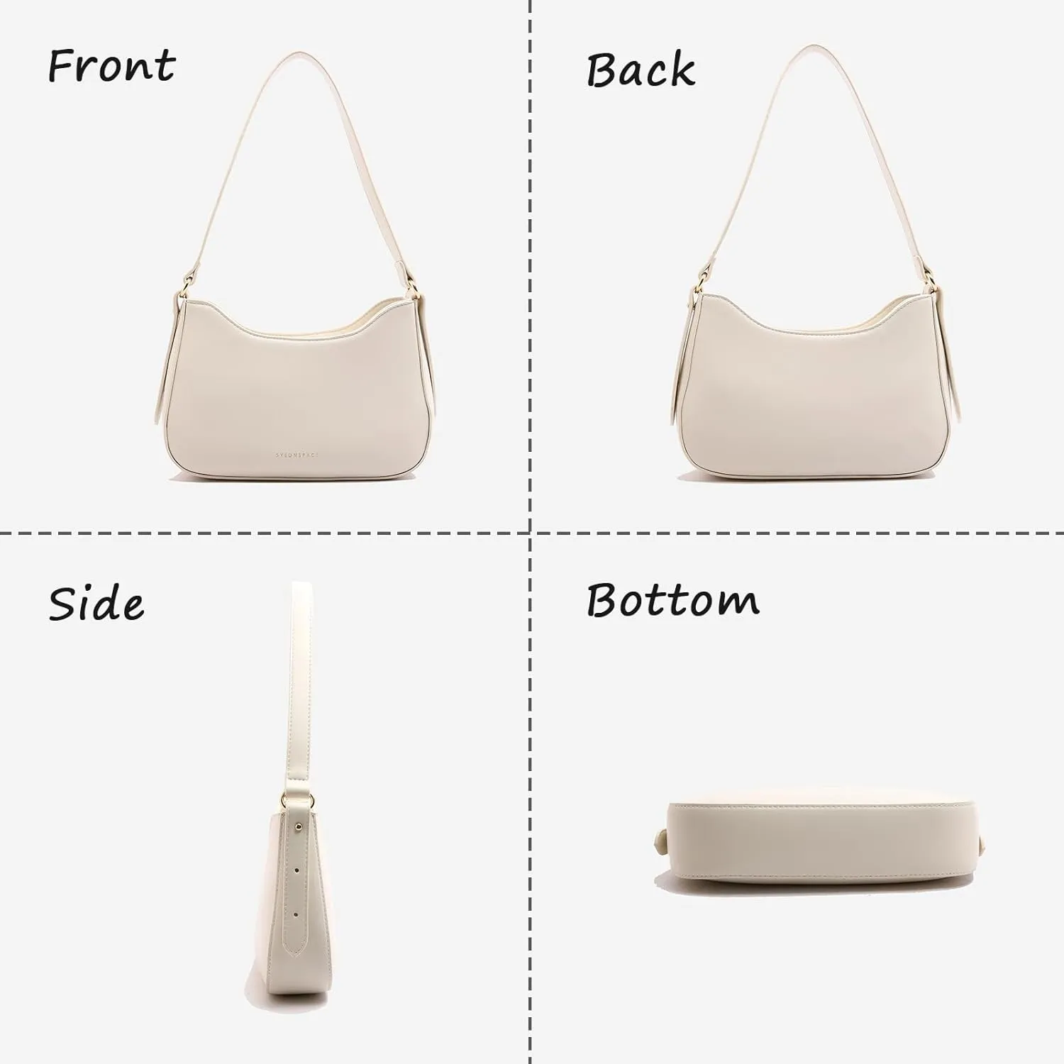 Small Shoulder Purse for Women - Mini Leather Shoulder Bag Little Tote Bag Trendy Hobo Bag with Zipper