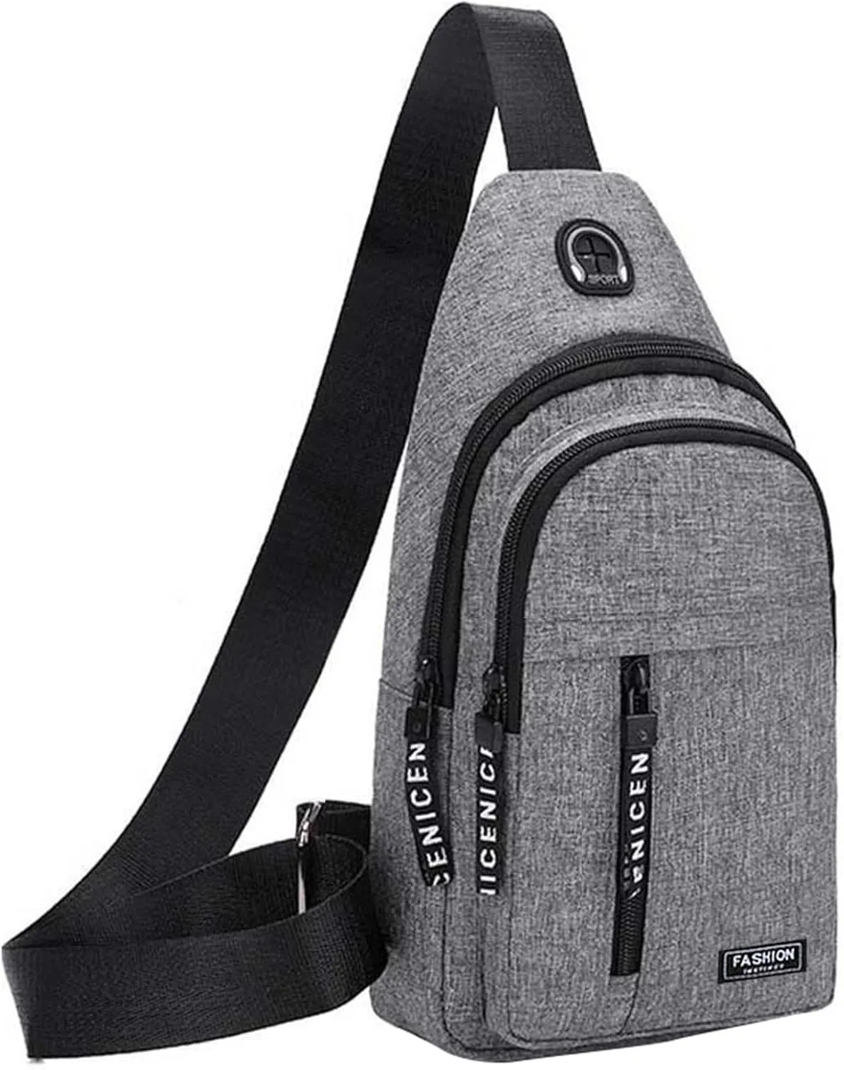 Small Sling Bag,Mens Crossbody Backpack Blocking Chest Bag Casual Work Daypack Multipurpose Hiking Travel Shoulder Bag (Gray)