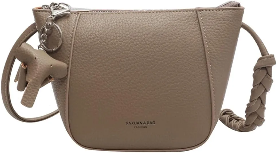 Small Vegan Leather Bucket Bag for Women Casual Hobo Bucket Satchel Bag Crossbody Shoulder Bucket Handbag