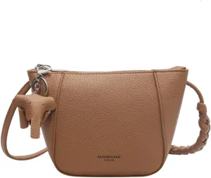 Small Vegan Leather Bucket Bag for Women Casual Hobo Bucket Satchel Bag Crossbody Shoulder Bucket Handbag