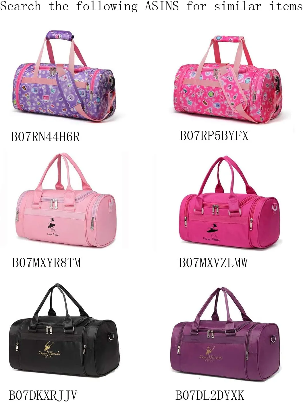 Small/Large Dance Duffle Bag For Girls Sport Gym Bags For Women Yoga Bag (Rose, Large)