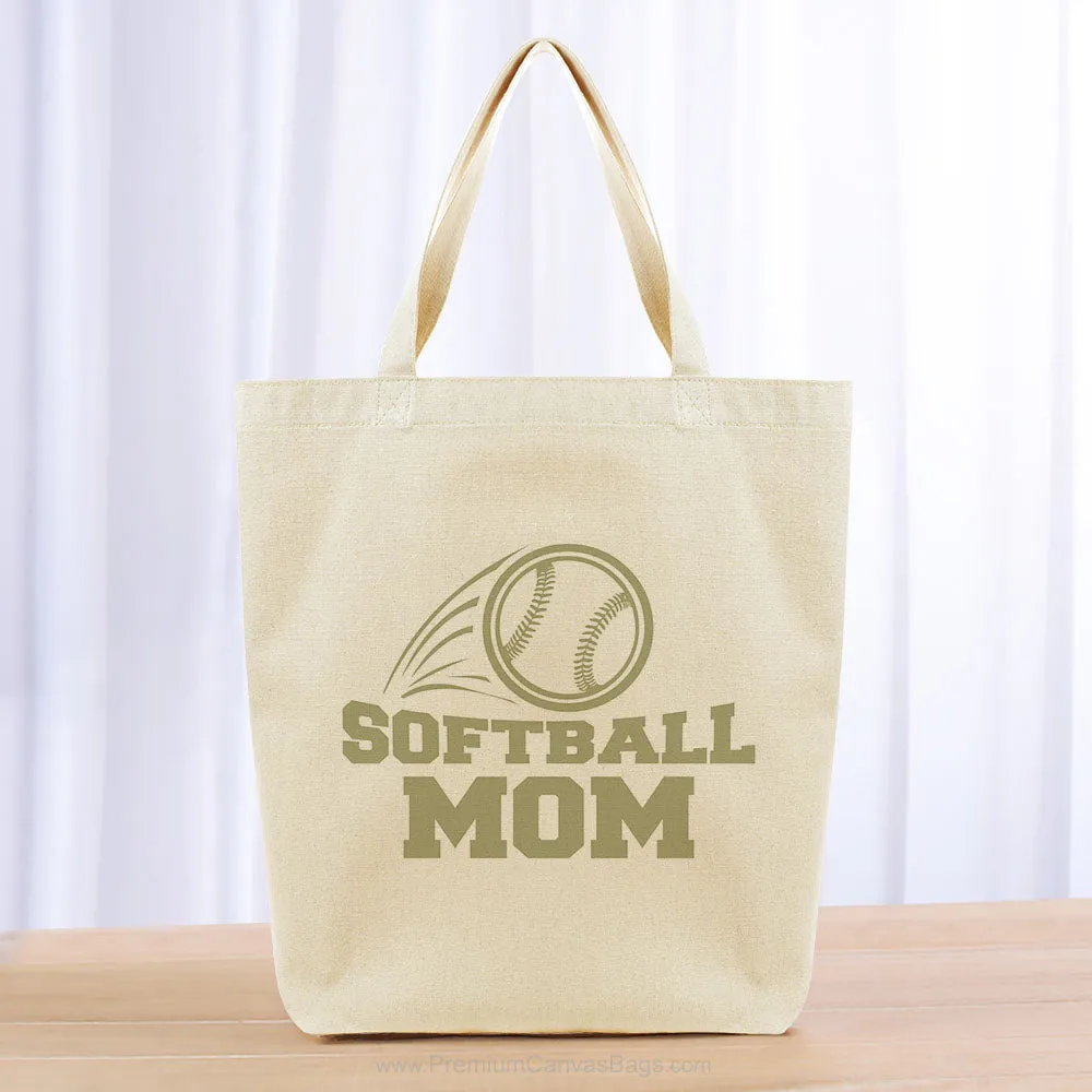 Softball Mom Tote Bag - khaki