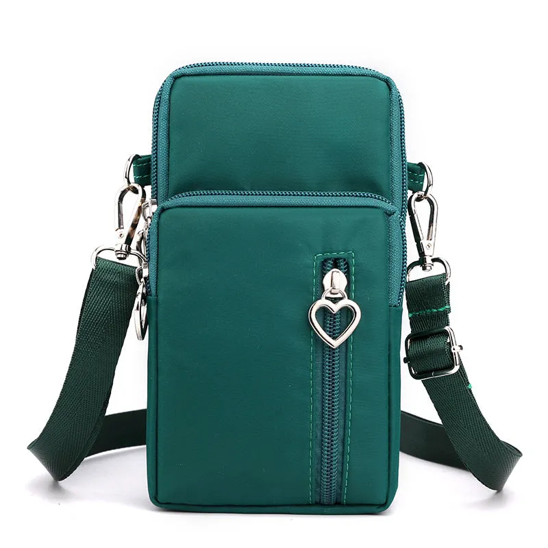 Solid Color Mobile Phone Bag, Female Messenger Crossbody Shoulder Arm Bags