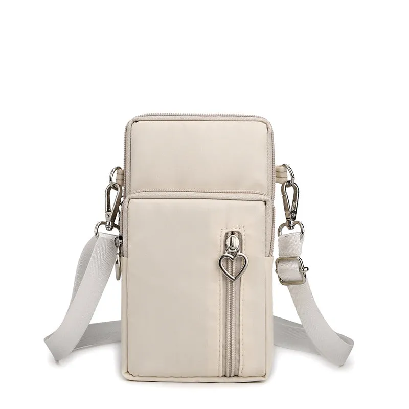 Solid Color Mobile Phone Bag, Female Messenger Crossbody Shoulder Arm Bags