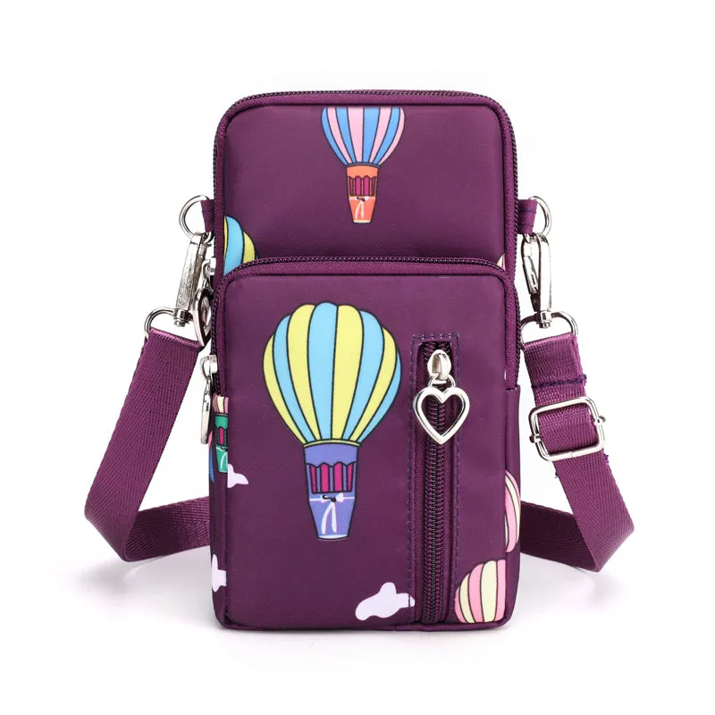 Solid Color Mobile Phone Bag, Female Messenger Crossbody Shoulder Arm Bags