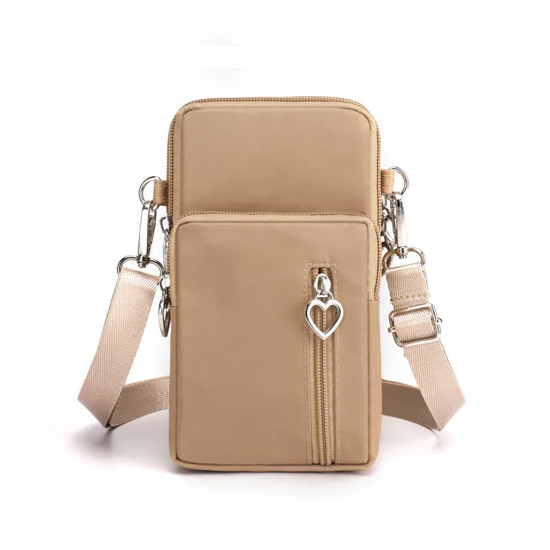 Solid Color Mobile Phone Bag, Female Messenger Crossbody Shoulder Arm Bags