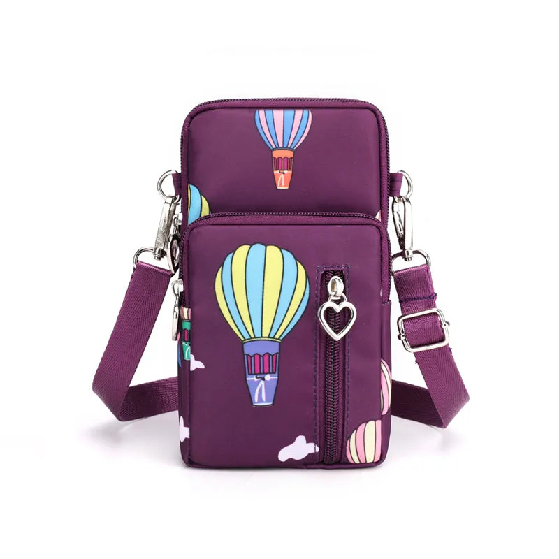 Solid Color Mobile Phone Bag, Female Messenger Crossbody Shoulder Arm Bags