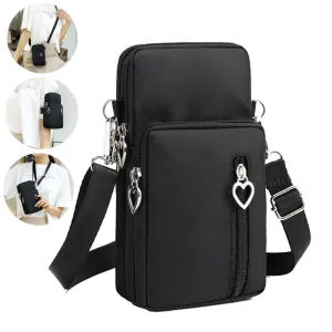 Solid Color Mobile Phone Bag, Female Messenger Crossbody Shoulder Arm Bags