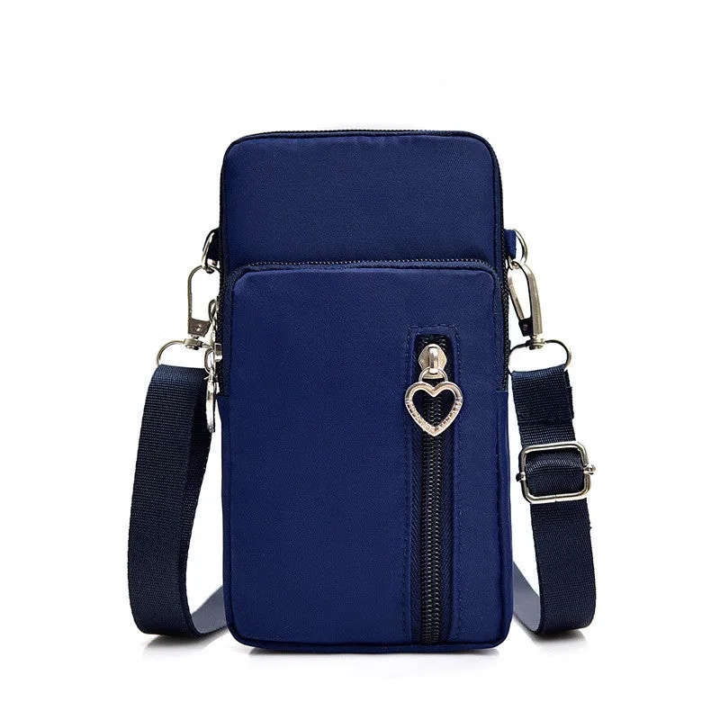 Solid Color Mobile Phone Bag, Female Messenger Crossbody Shoulder Arm Bags