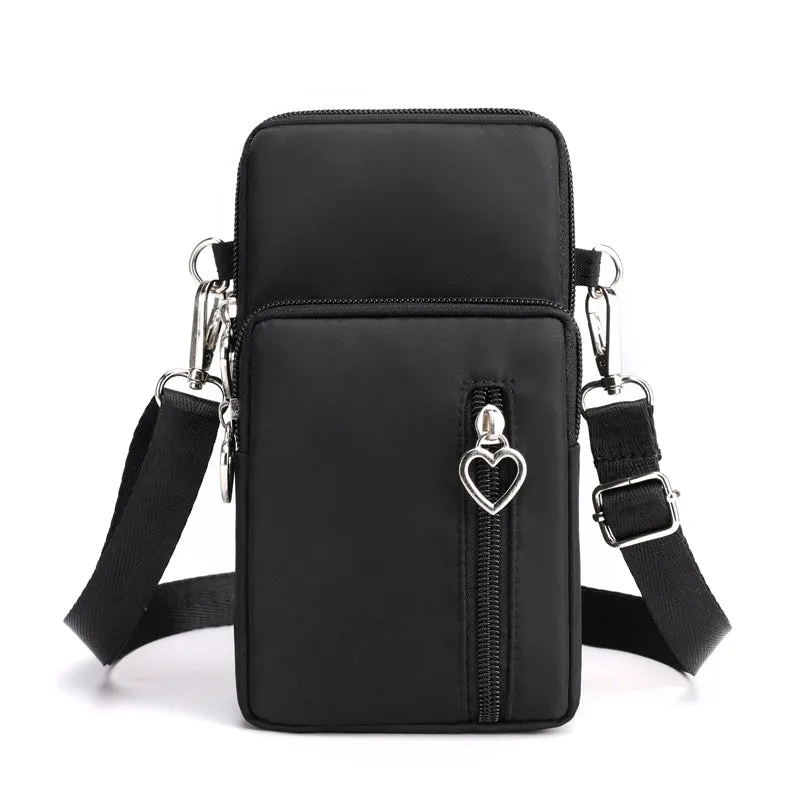 Solid Color Mobile Phone Bag, Female Messenger Crossbody Shoulder Arm Bags