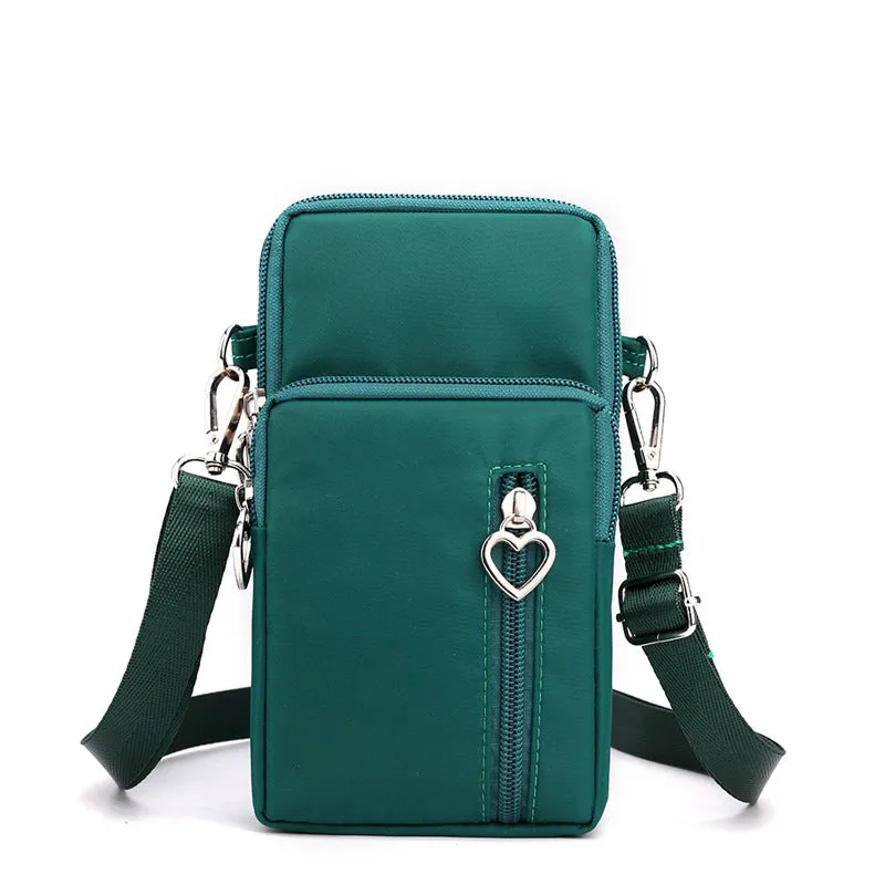Solid Color Mobile Phone Bag, Female Messenger Crossbody Shoulder Arm Bags