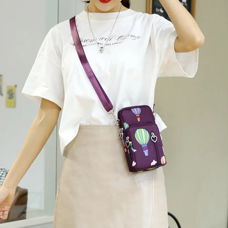 Solid Color Mobile Phone Bag, Female Messenger Crossbody Shoulder Arm Bags