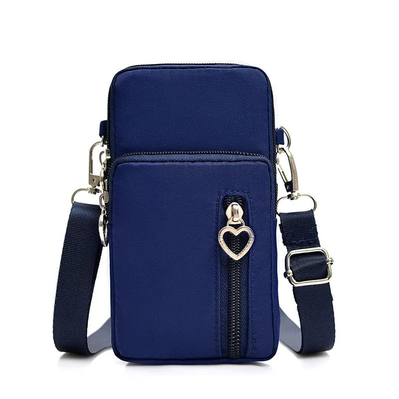 Solid Color Mobile Phone Bag, Female Messenger Crossbody Shoulder Arm Bags
