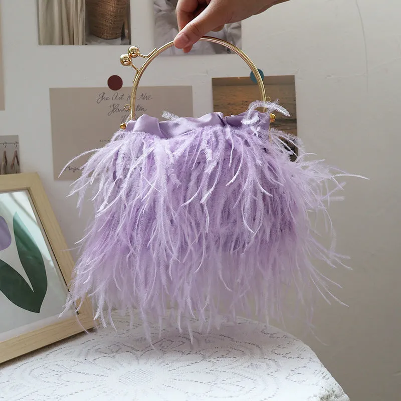 Solid Feathers Limited-time deal Casual Shockproof Bags Daily Party Patchwork
