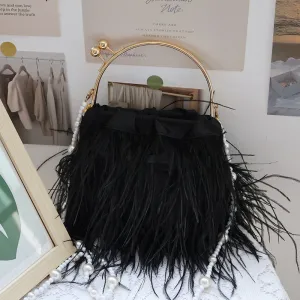 Solid Feathers Limited-time deal Casual Shockproof Bags Daily Party Patchwork