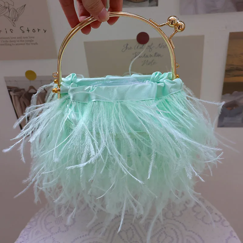 Solid Feathers Limited-time deal Casual Shockproof Bags Daily Party Patchwork